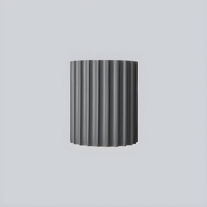 Resin Ribbed Wall Lamp | Matte Black Finish | 14cm Diameter
