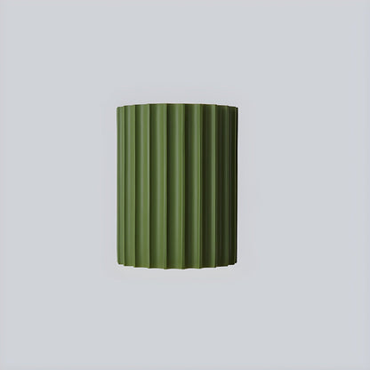 Resin Ribbed Wall Lamp | Matte Black Finish | 14cm Diameter