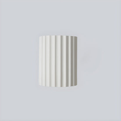 Resin Ribbed Wall Lamp | Matte Black Finish | 14cm Diameter