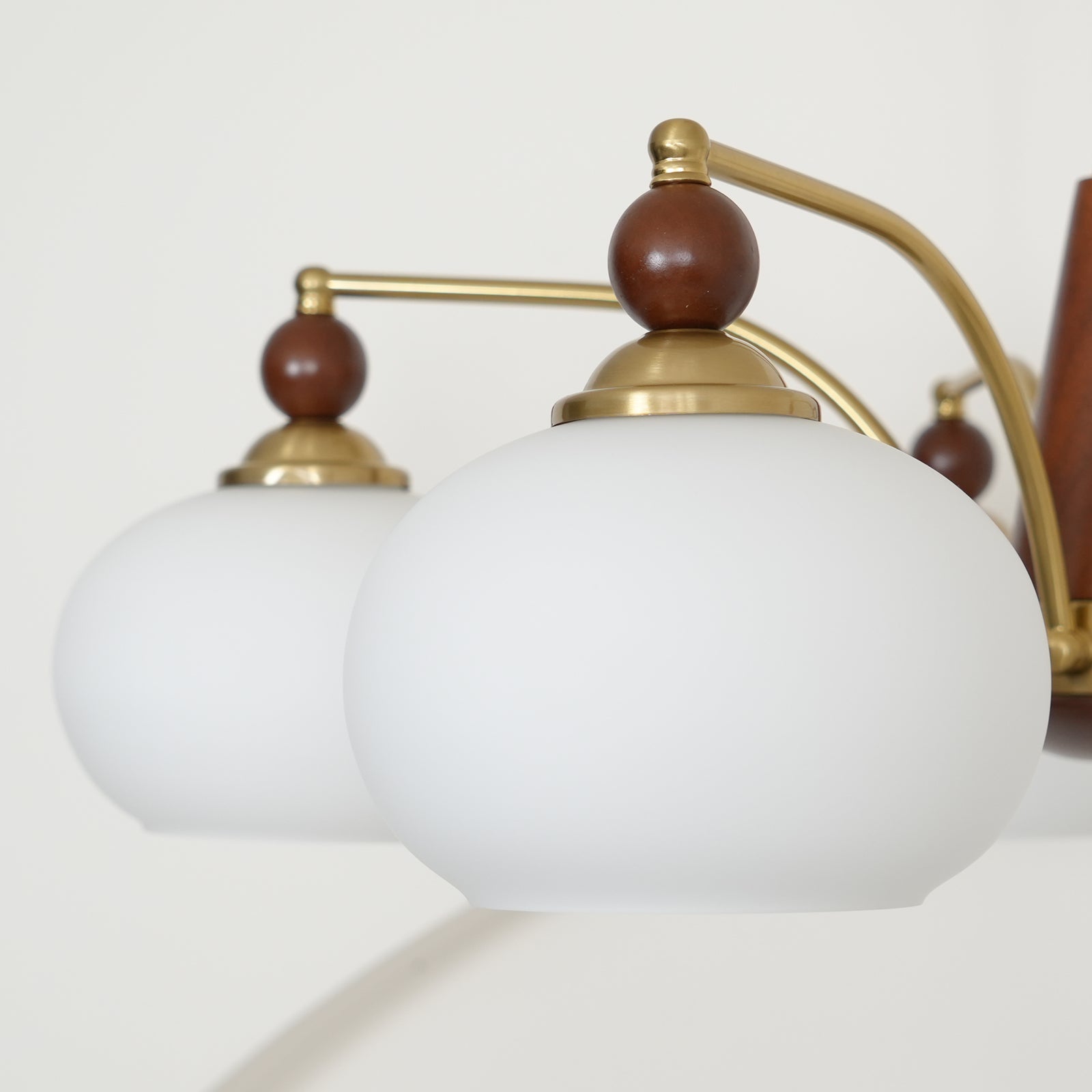 Calliope Chandelier | Metal & Glass | Gold & Walnut Finish