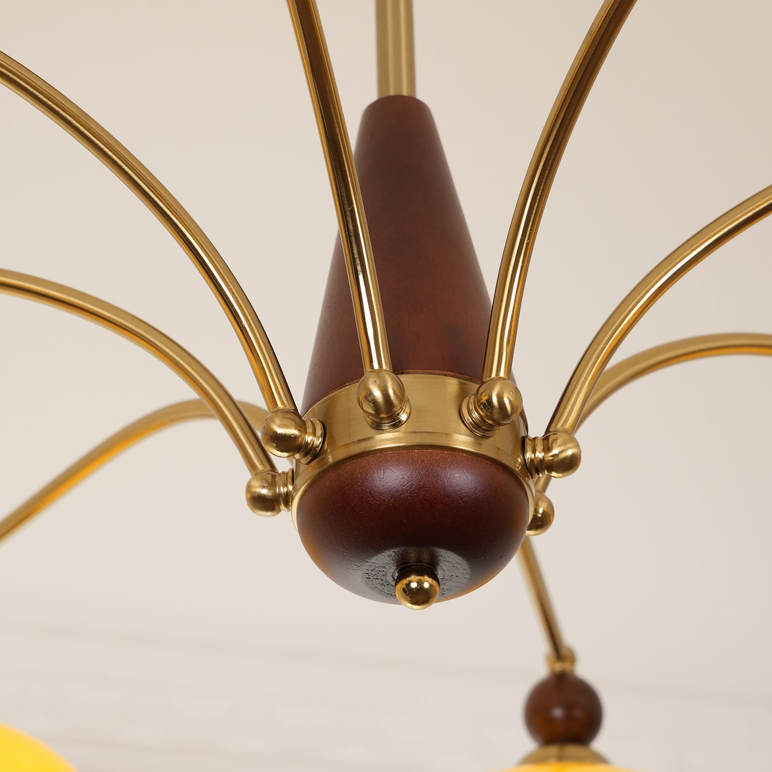 Calliope Chandelier | Metal & Glass | Gold & Walnut Finish