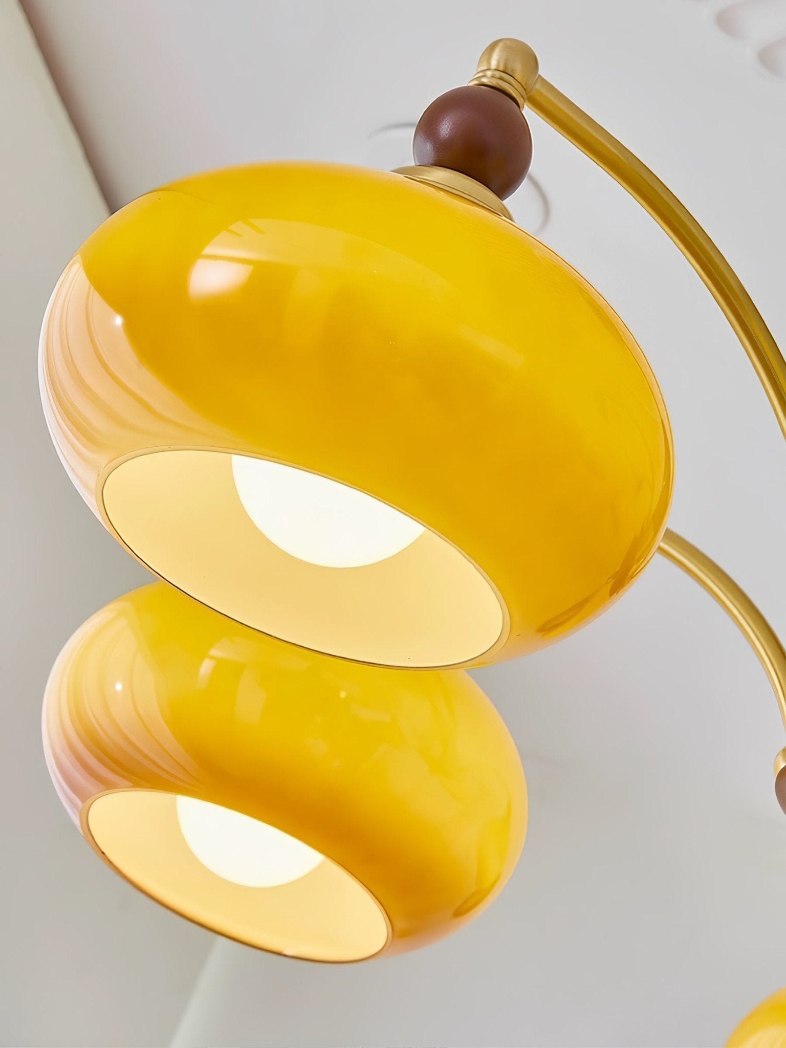 Calliope Chandelier | Metal & Glass | Gold & Walnut Finish