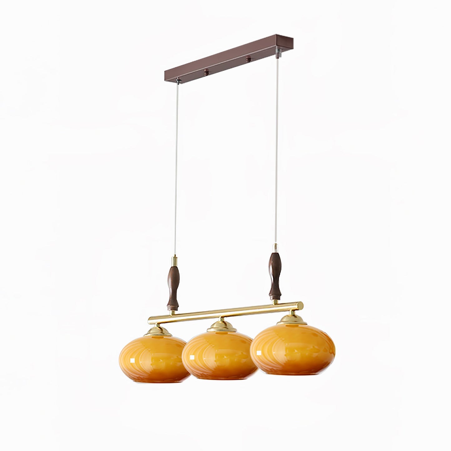 Calliope Chandelier | Metal & Glass | Gold & Walnut Finish