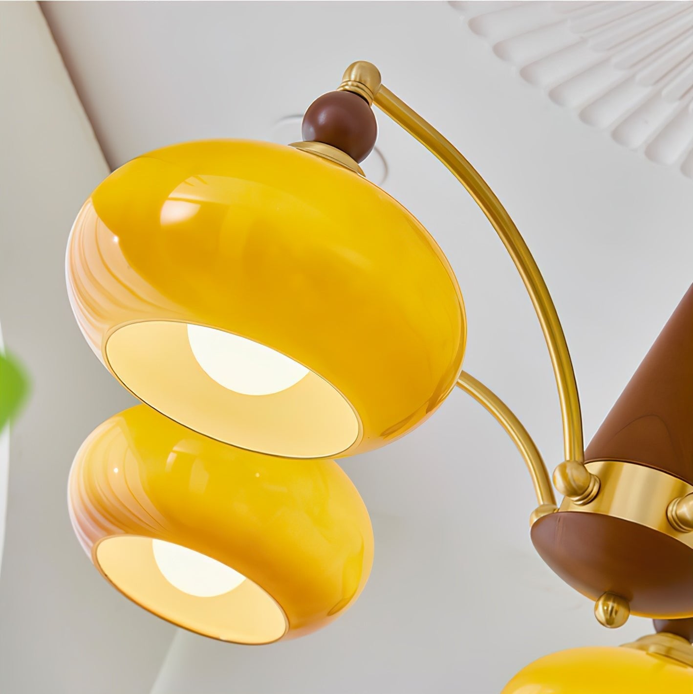 Calliope Chandelier | Metal & Glass | Gold & Walnut Finish