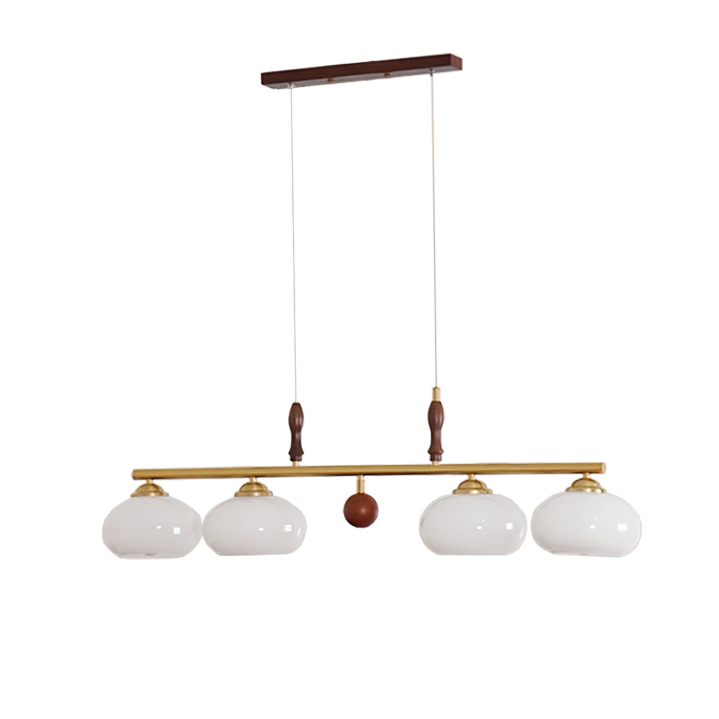 Calliope Chandelier | Metal & Glass | Gold & Walnut Finish