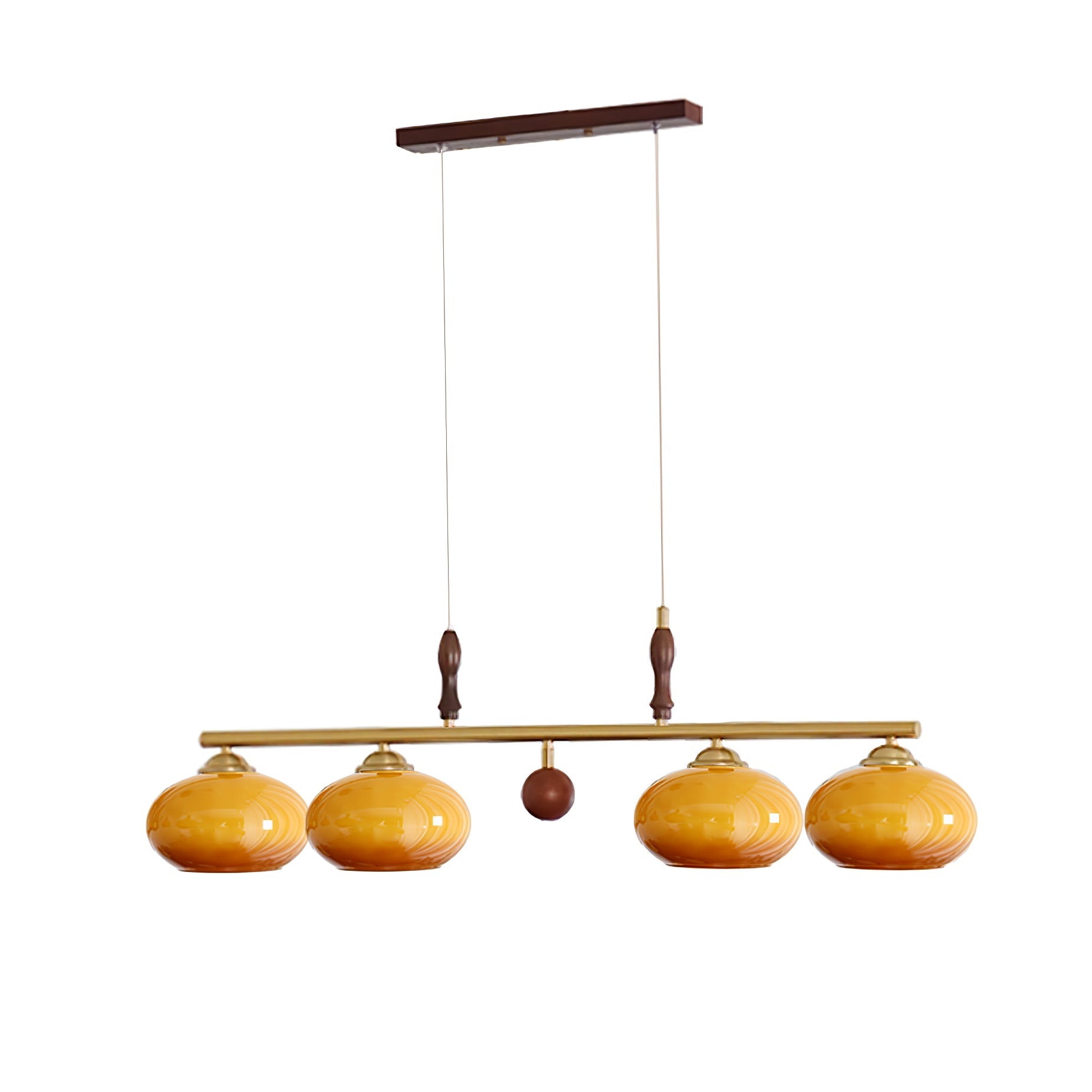 Calliope Chandelier | Metal & Glass | Gold & Walnut Finish