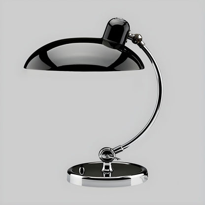 Retro Curve Desk Lamp | Frosted Glass & Chrome | 28cm Diameter