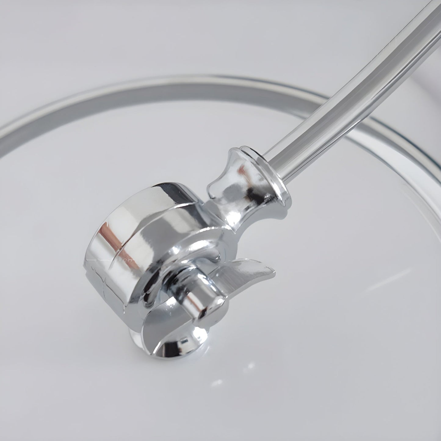 Retro Curve Desk Lamp | Frosted Glass & Chrome | 28cm Diameter