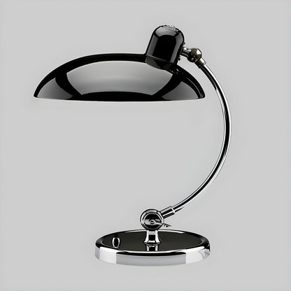 Retro Curve Desk Lamp | Frosted Glass & Chrome | 28cm Diameter