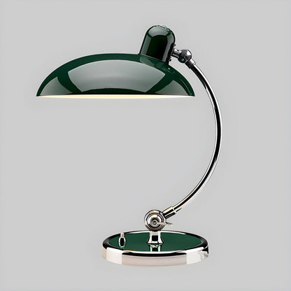 Retro Curve Desk Lamp | Frosted Glass & Chrome | 28cm Diameter
