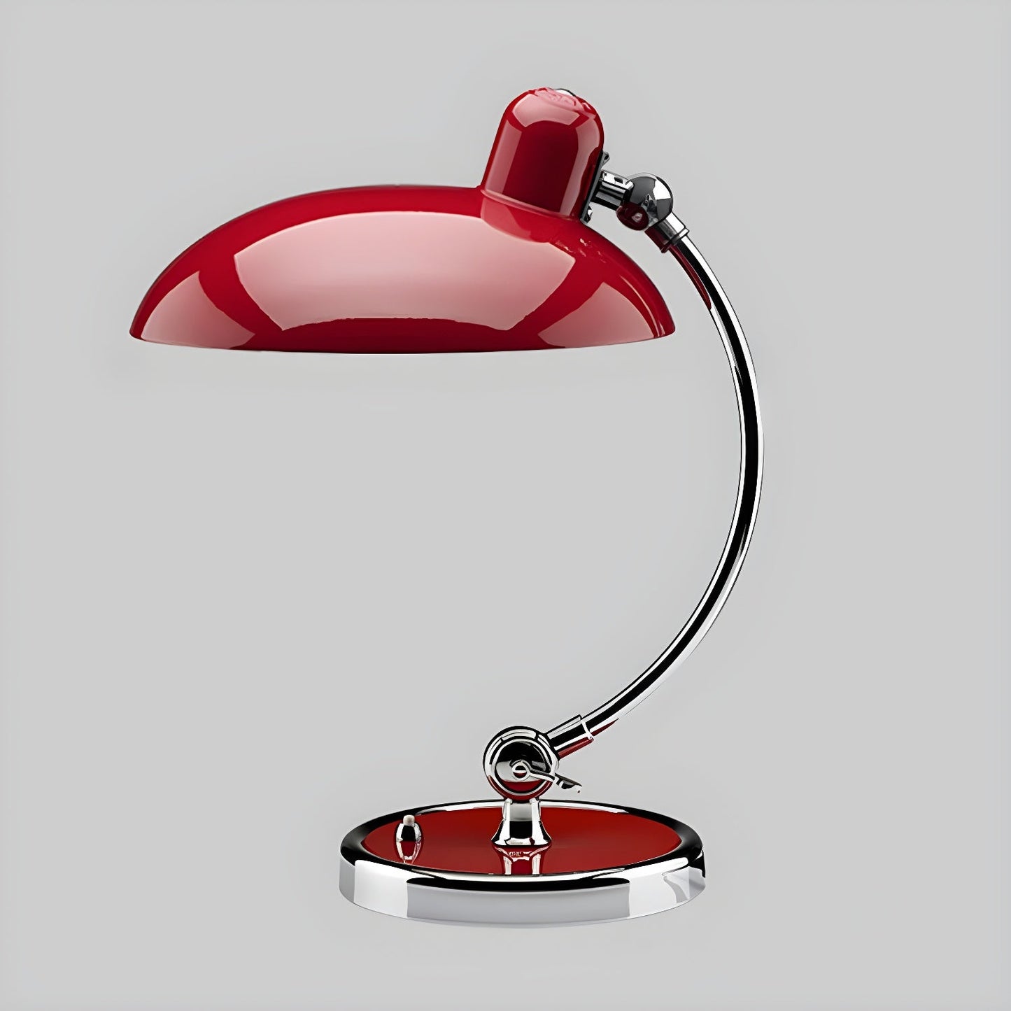 Retro Curve Desk Lamp | Frosted Glass & Chrome | 28cm Diameter