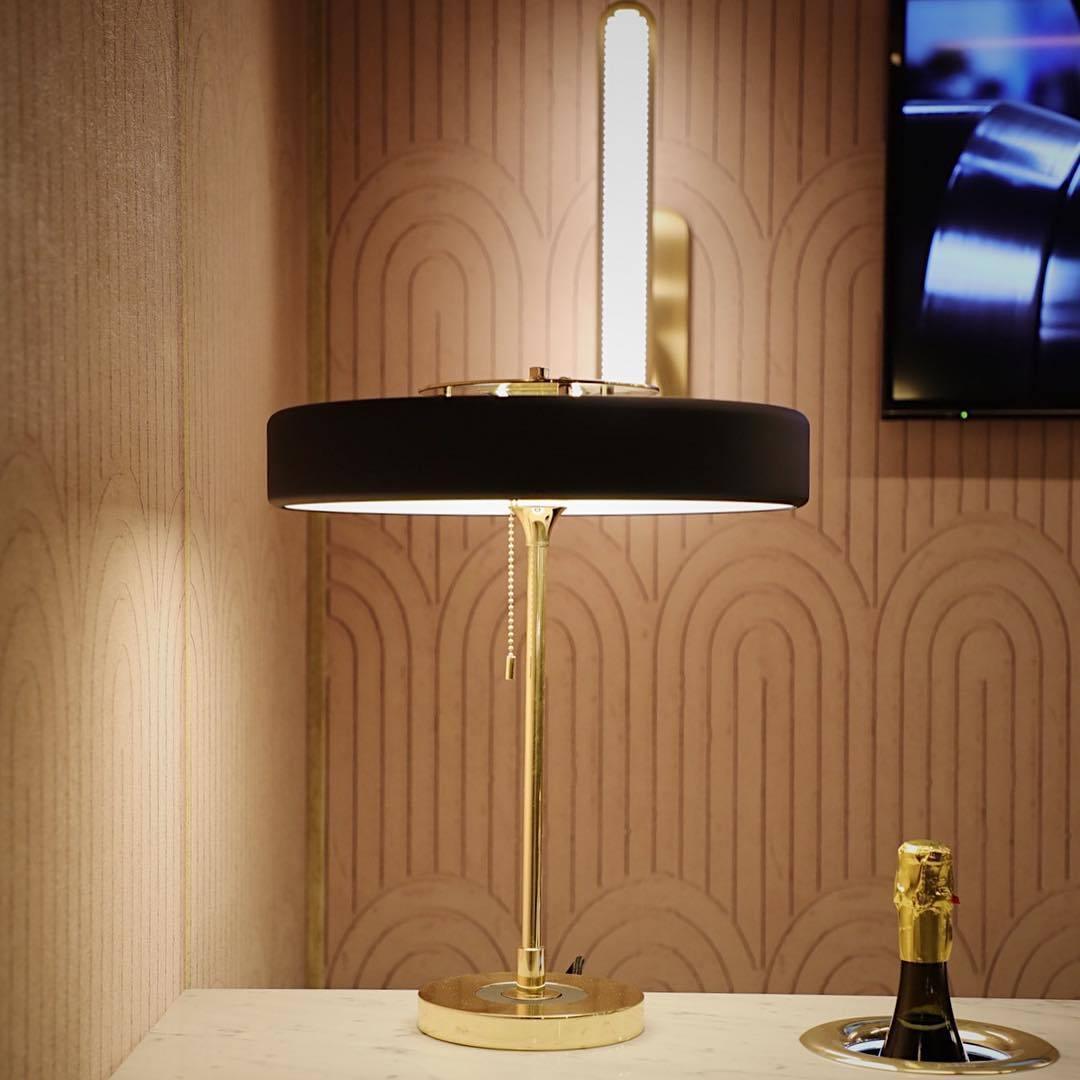 Revolve Table Lamp | Metal & Acrylic | Gold with Multi-Color Shades