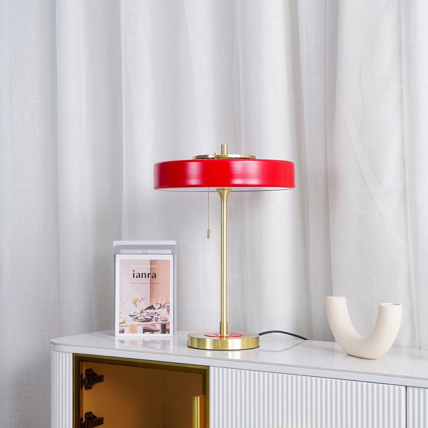 Revolve Table Lamp | Metal & Acrylic | Gold with Multi-Color Shades