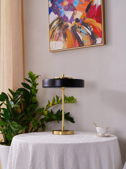 Revolve Table Lamp | Metal & Acrylic | Gold with Multi-Color Shades