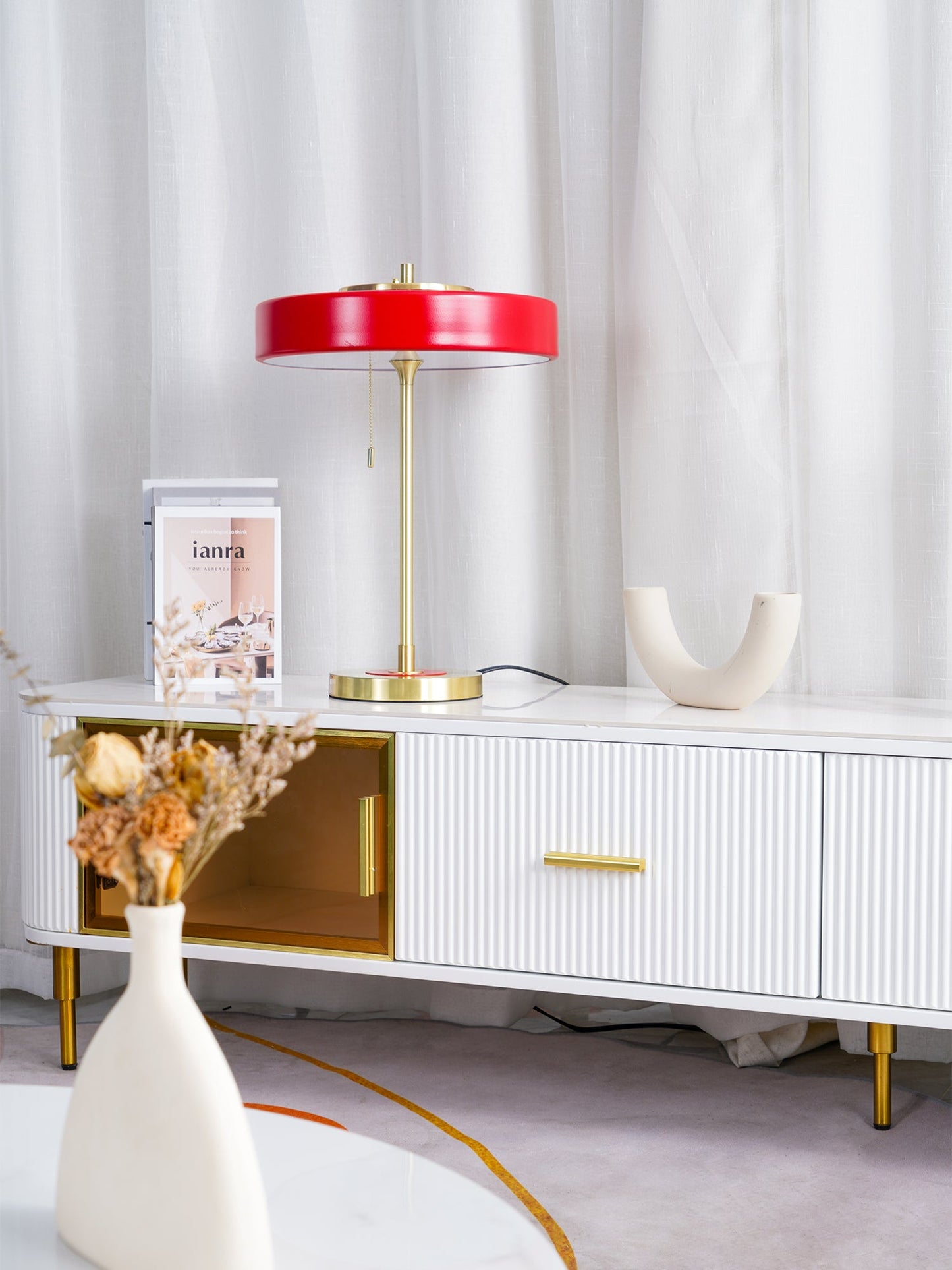 Revolve Table Lamp | Metal & Acrylic | Gold with Multi-Color Shades