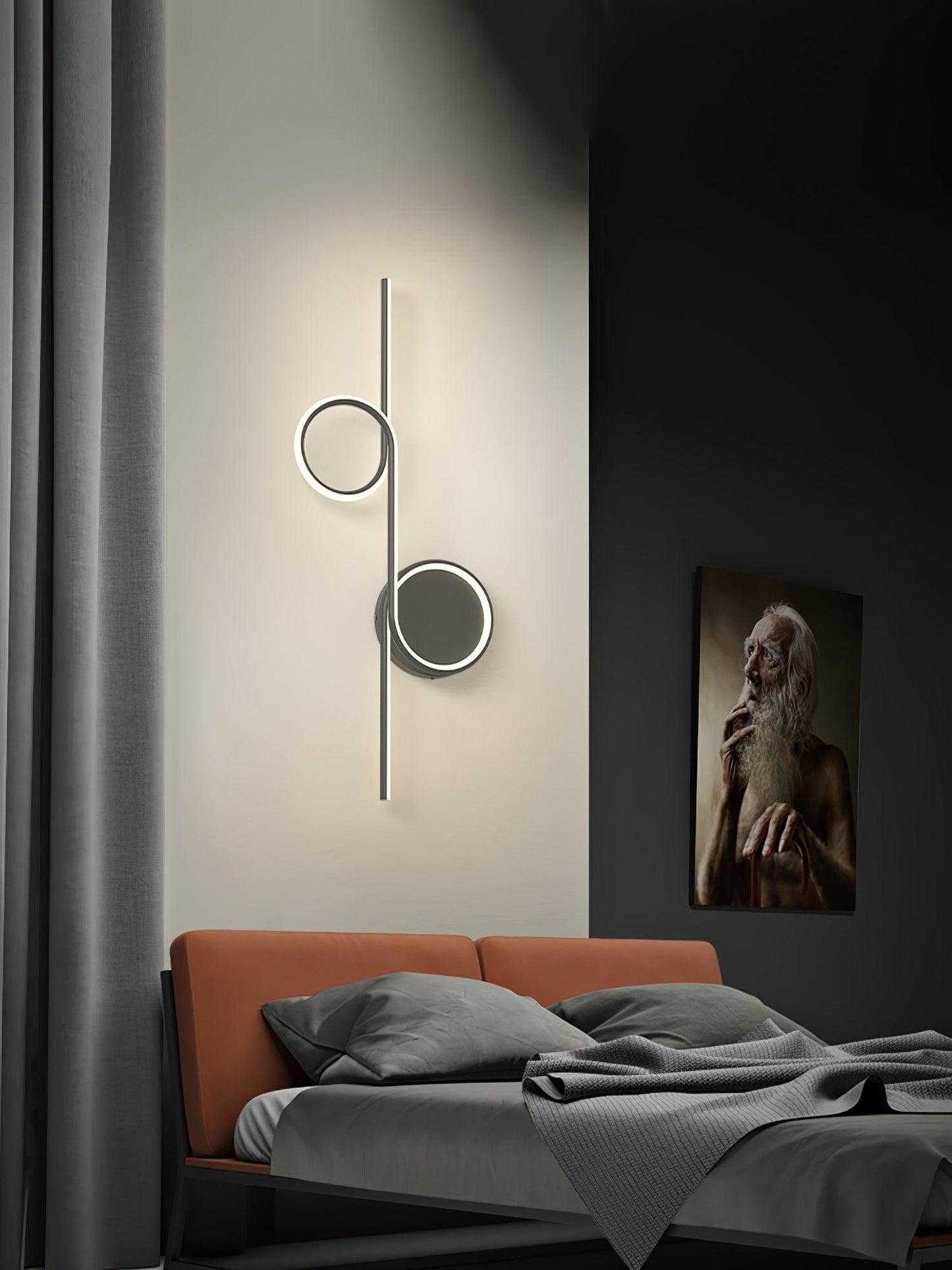 Rhythmic Line Wall Light | Adjustable LED | Black or White Finish