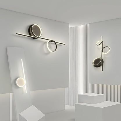 Rhythmic Line Wall Light | Adjustable LED | Black or White Finish