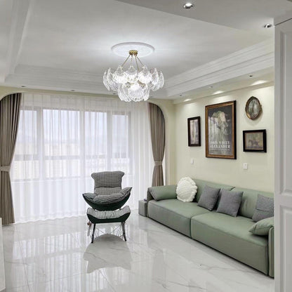 Ribbed Shell Ceiling Light | Glass & Brass | 60cm or 80cm Diameter