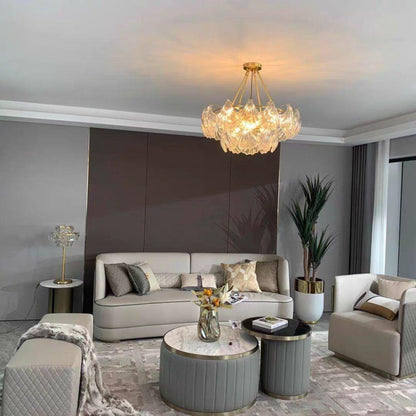Ribbed Shell Ceiling Light | Glass & Brass | 60cm or 80cm Diameter