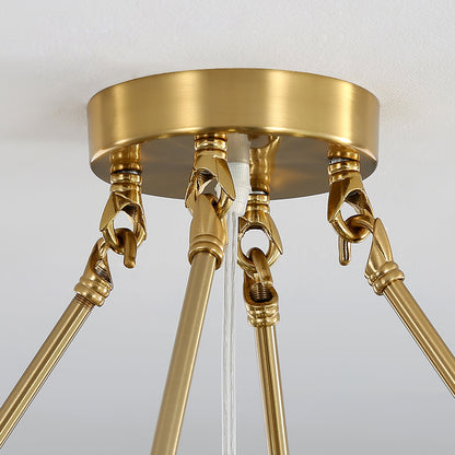 Ribbed Shell Ceiling Light | Glass & Brass | 60cm or 80cm Diameter