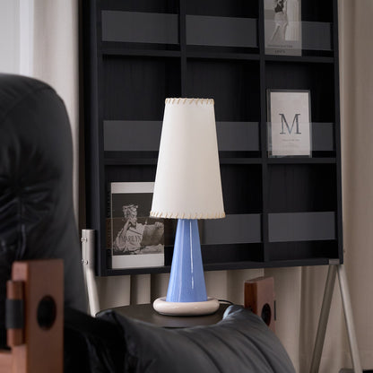 Celeste Ribbon Table Lamp | Ceramic Base | Gradient Blue with Blush Pink Accents