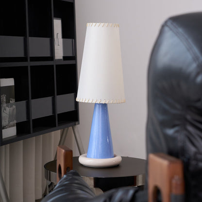 Celeste Ribbon Table Lamp | Ceramic Base | Gradient Blue with Blush Pink Accents