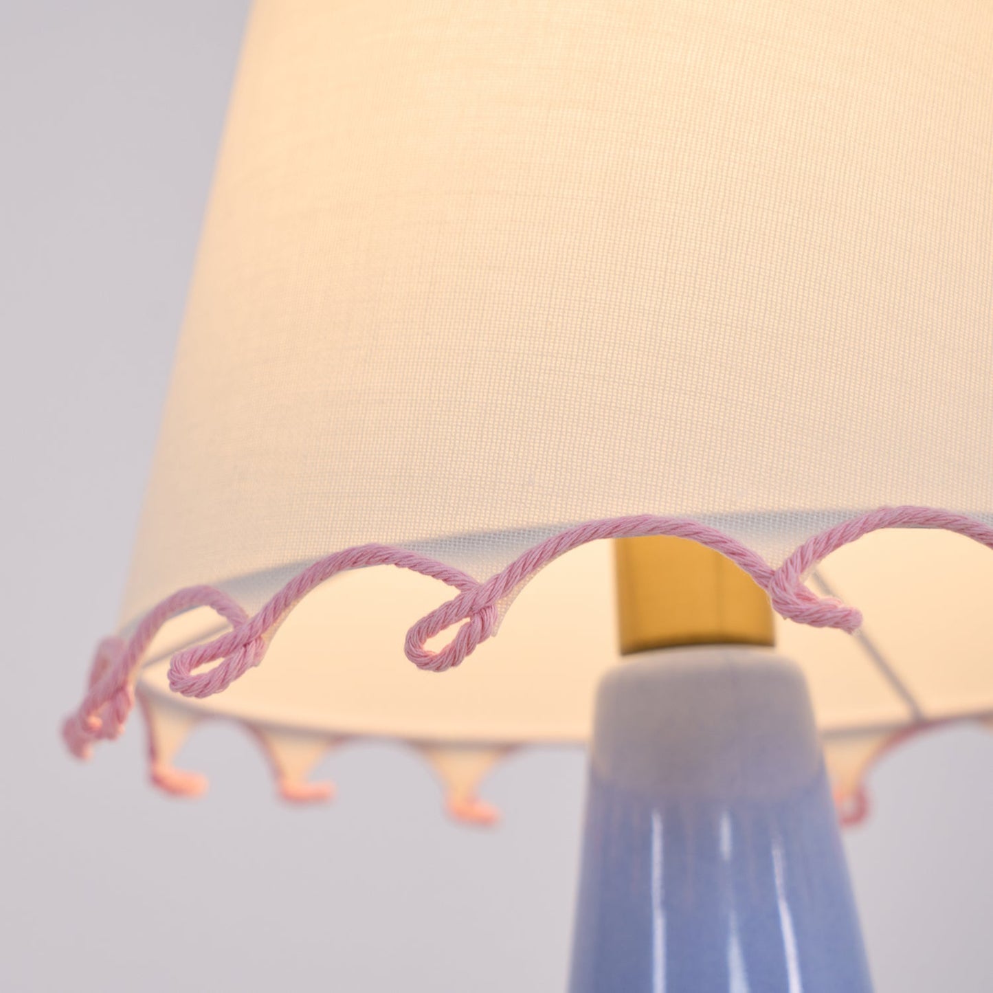 Celeste Ribbon Table Lamp | Ceramic Base | Gradient Blue with Blush Pink Accents