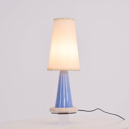 Celeste Ribbon Table Lamp | Ceramic Base | Gradient Blue with Blush Pink Accents