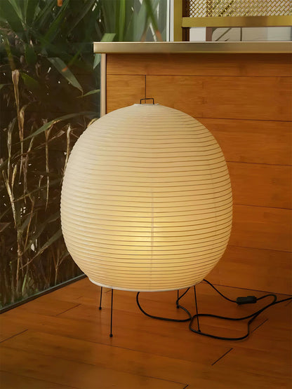 Rice Paper Lantern Table Lamp | Mulberry Paper & Metal | 45cm Diameter