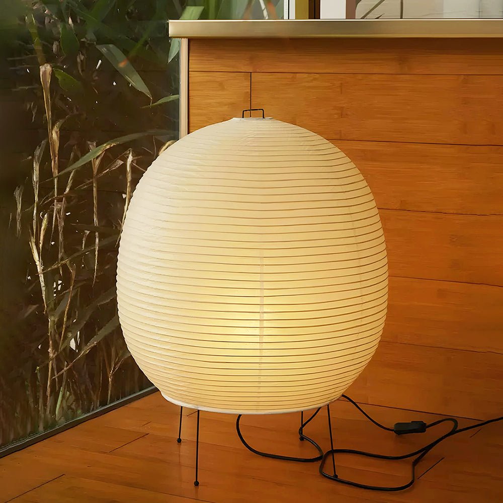 Rice Paper Lantern Table Lamp | Mulberry Paper & Metal | 45cm Diameter