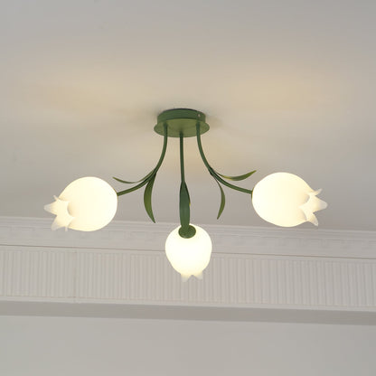 Ricko Ceiling Light | Metal & Acrylic | 3, 9, or 12 Heads | Green or White
