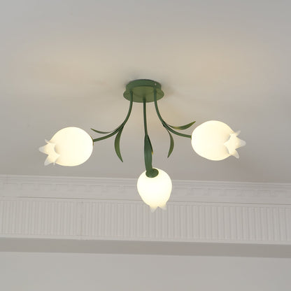 Ricko Ceiling Light | Metal & Acrylic | 3, 9, or 12 Heads | Green or White