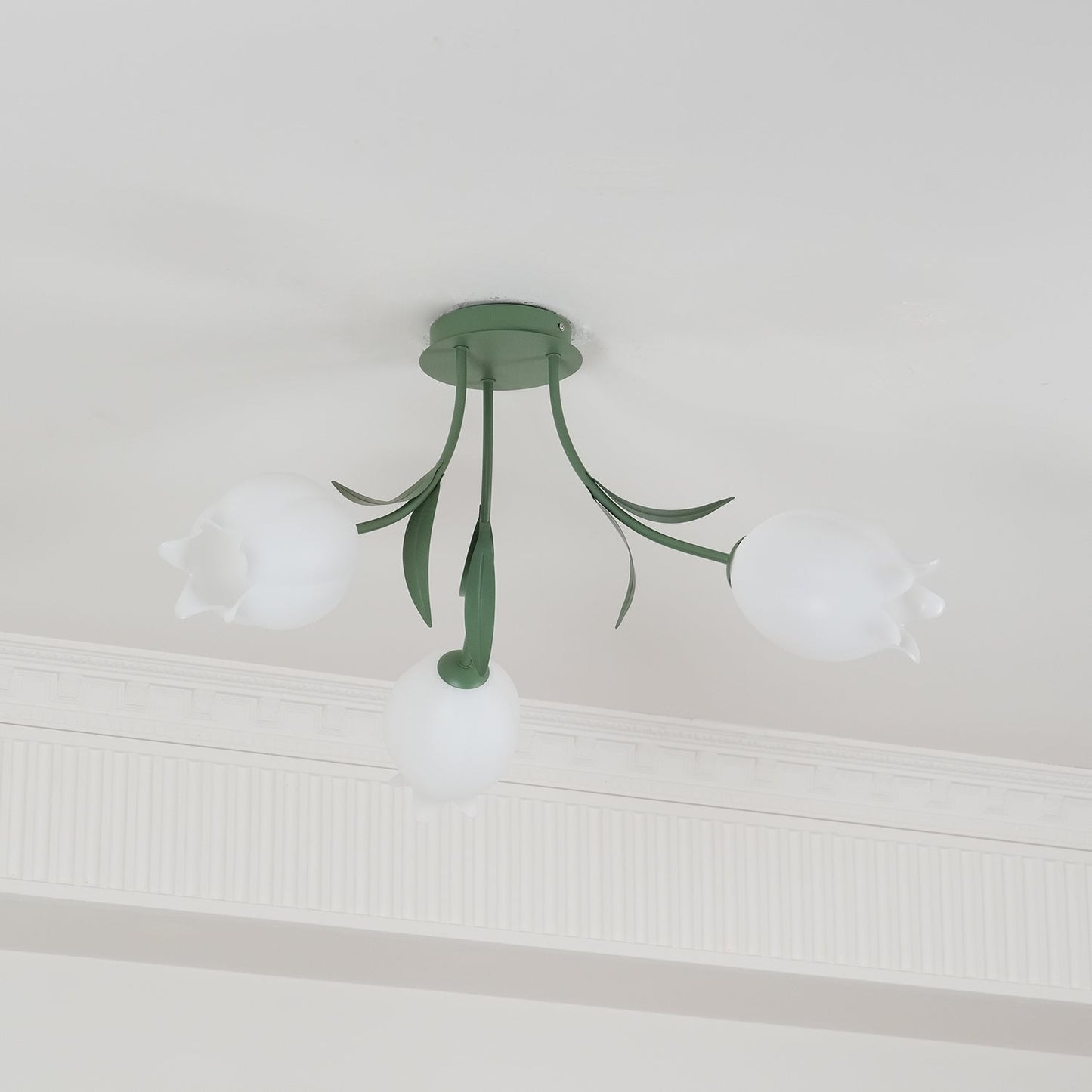Ricko Ceiling Light | Metal & Acrylic | 3, 9, or 12 Heads | Green or White