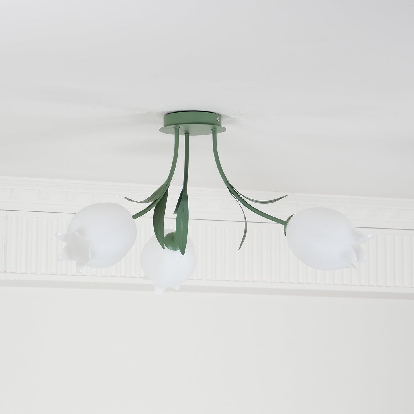 Ricko Ceiling Light | Metal & Acrylic | 3, 9, or 12 Heads | Green or White
