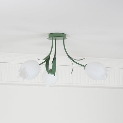 Ricko Ceiling Light | Metal & Acrylic | 3, 9, or 12 Heads | Green or White