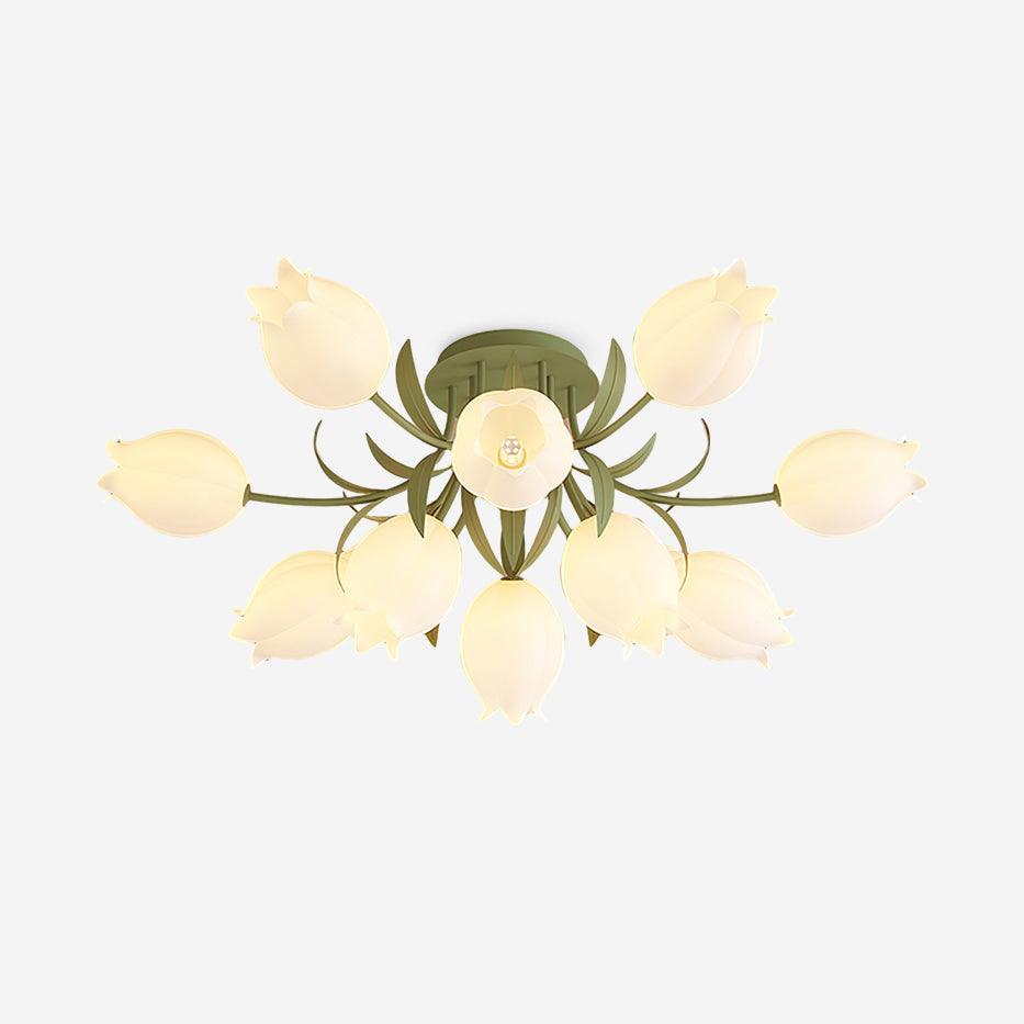 Ricko Ceiling Light | Metal & Acrylic | 3, 9, or 12 Heads | Green or White