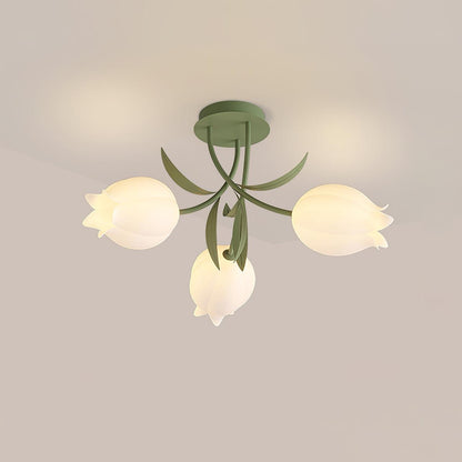 Ricko Ceiling Light | Metal & Acrylic | 3, 9, or 12 Heads | Green or White