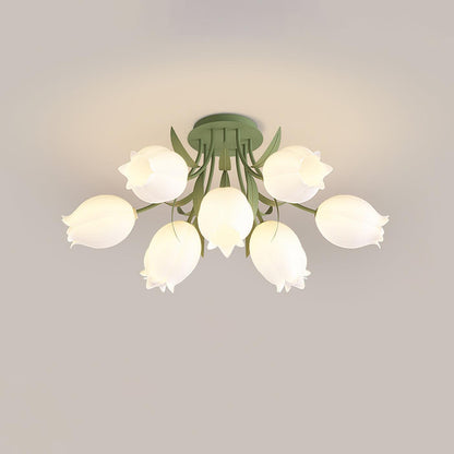 Ricko Ceiling Light | Metal & Acrylic | 3, 9, or 12 Heads | Green or White