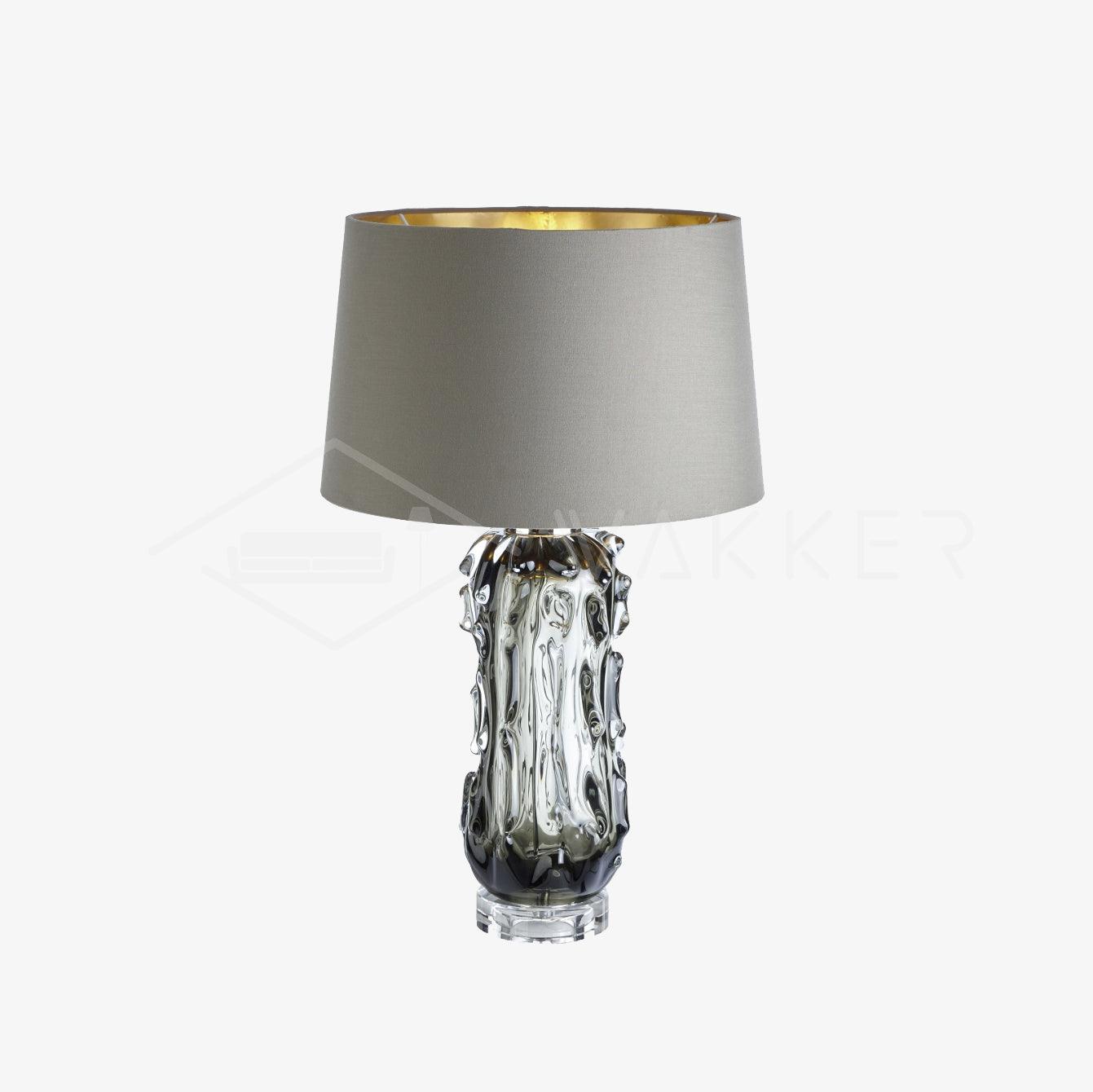 Rico Table Lamp | Handcrafted Blown Glass with Nickel Finish | Green and Grey