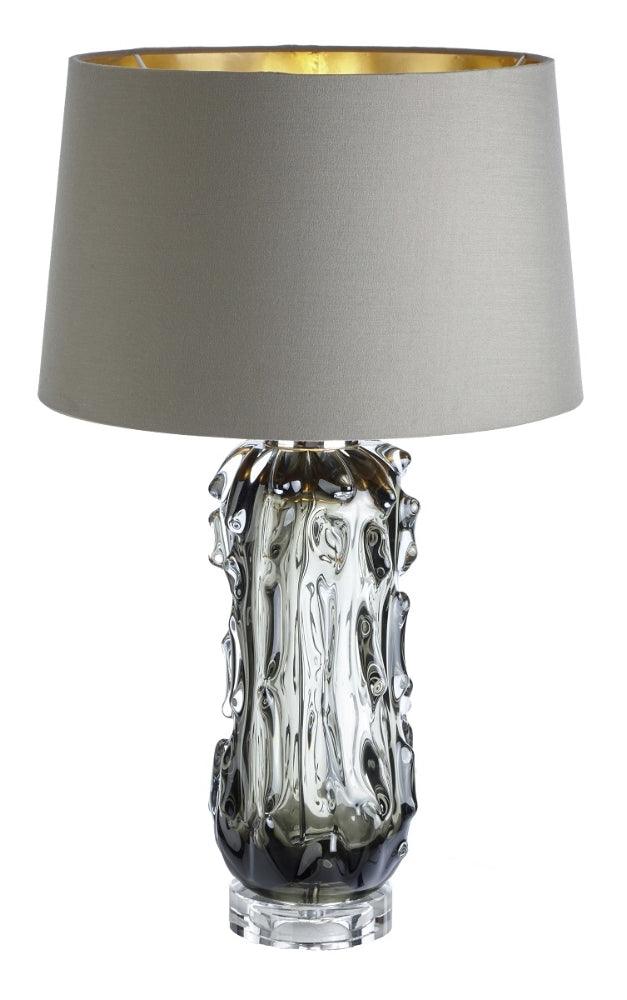 Rico Table Lamp | Handcrafted Blown Glass with Nickel Finish | Green and Grey