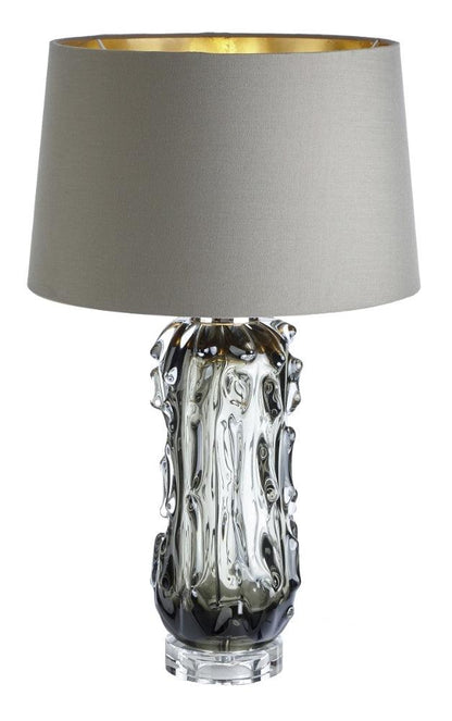 Rico Table Lamp | Handcrafted Blown Glass with Nickel Finish | Green and Grey