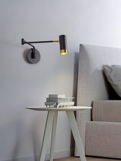 Ridge Arm Wall Lamp | Metal | Set of 2 | White & Gold