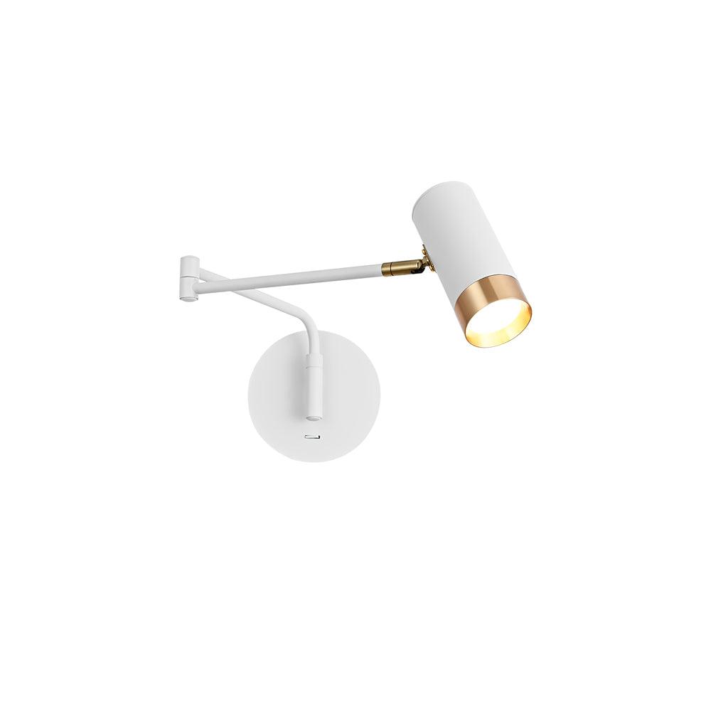 Ridge Arm Wall Lamp | Metal | Set of 2 | White & Gold