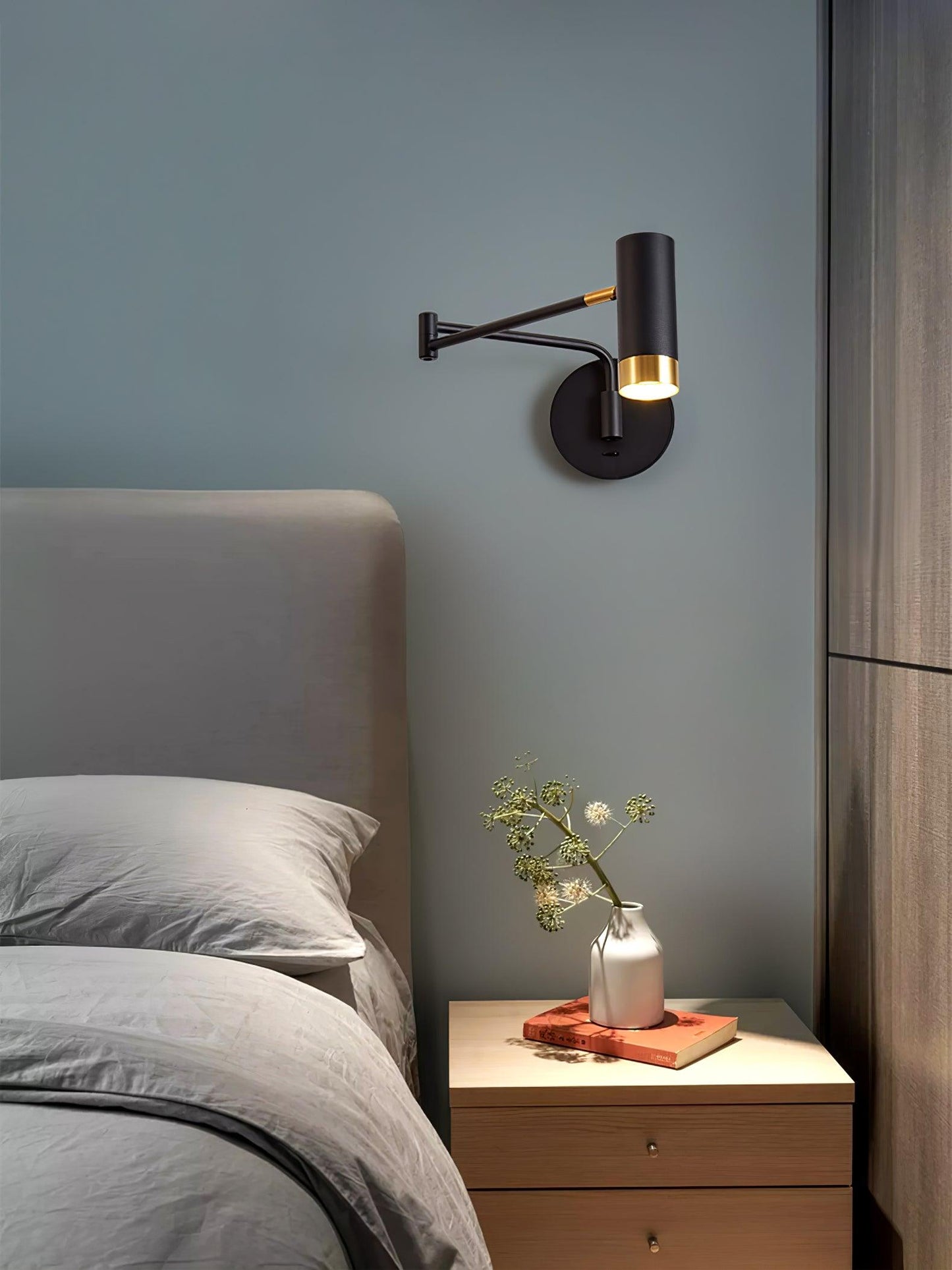 Ridge Arm Wall Lamp | Metal | Set of 2 | White & Gold