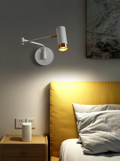 Ridge Arm Wall Lamp | Metal | Set of 2 | White & Gold