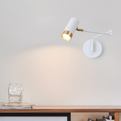 Ridge Arm Wall Lamp | Metal | Set of 2 | White & Gold
