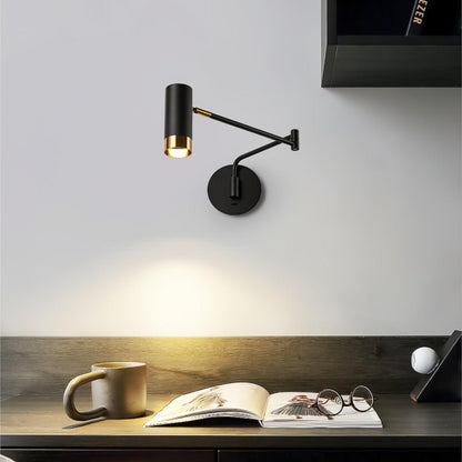 Ridge Arm Wall Lamp | Metal | Set of 2 | White & Gold
