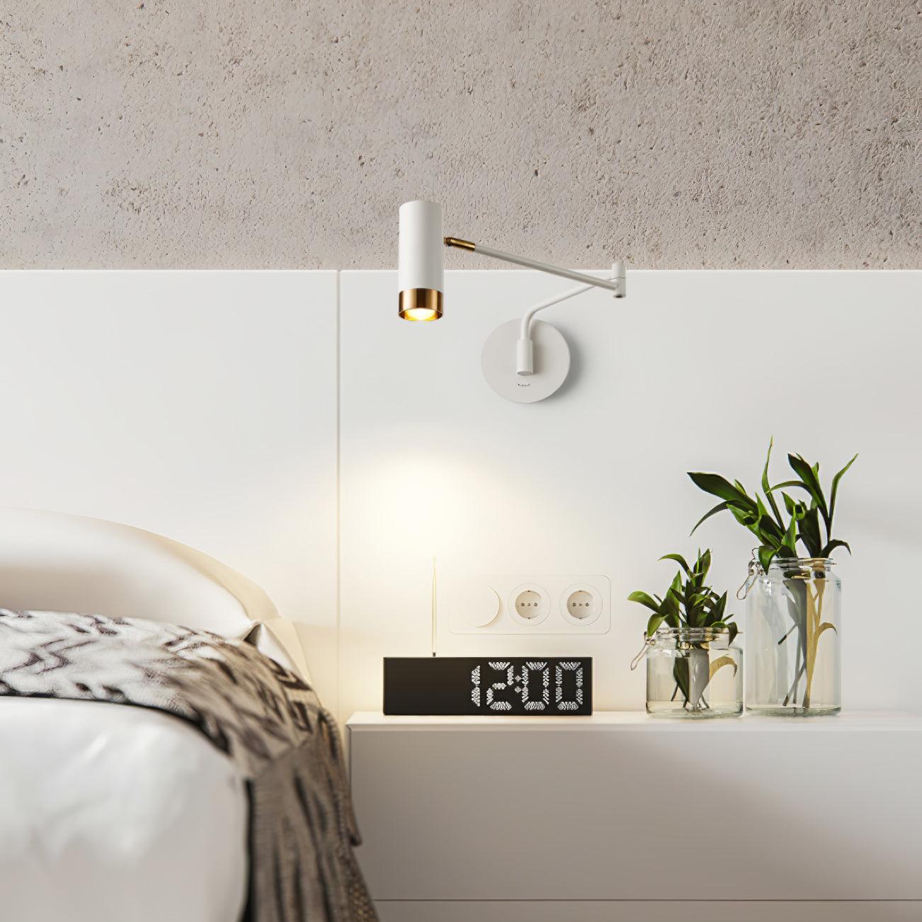 Ridge Arm Wall Lamp | Metal | Set of 2 | White & Gold