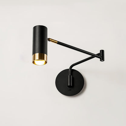 Ridge Arm Wall Lamp | Metal | Set of 2 | White & Gold