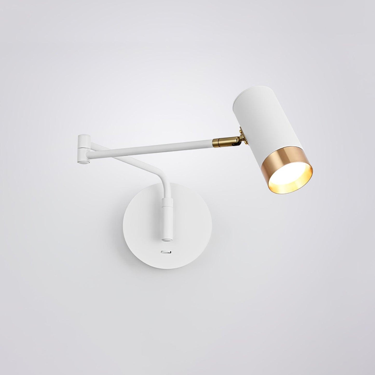 Ridge Arm Wall Lamp | Metal | Set of 2 | White & Gold